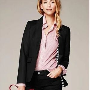 Banana Republic Sleek Suit Blazer Cotton Sateen 2P Petite Jacket Lined